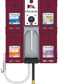 Janitorial Supplies Equipment - Dual Blend Quad Wall Dispensing Unit